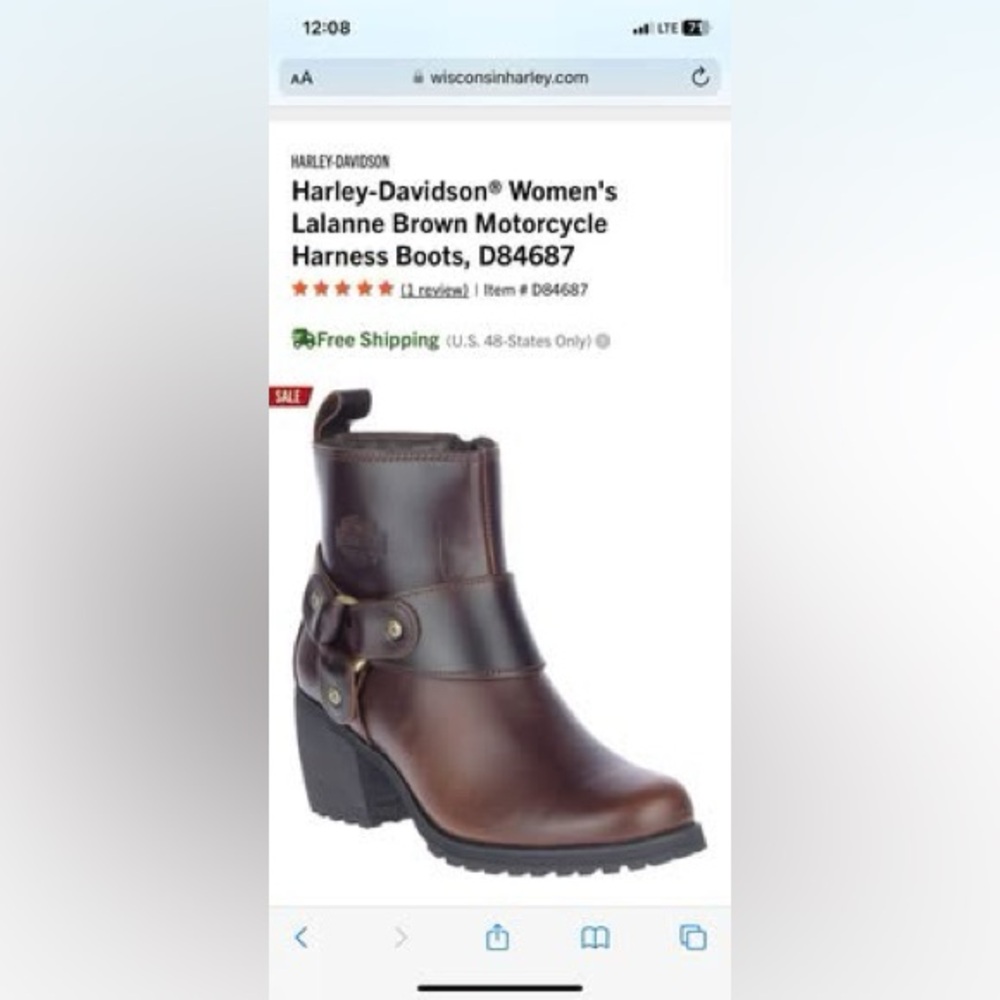 Women’s Harley Davidson Brown Boots Size 7 1/2M
